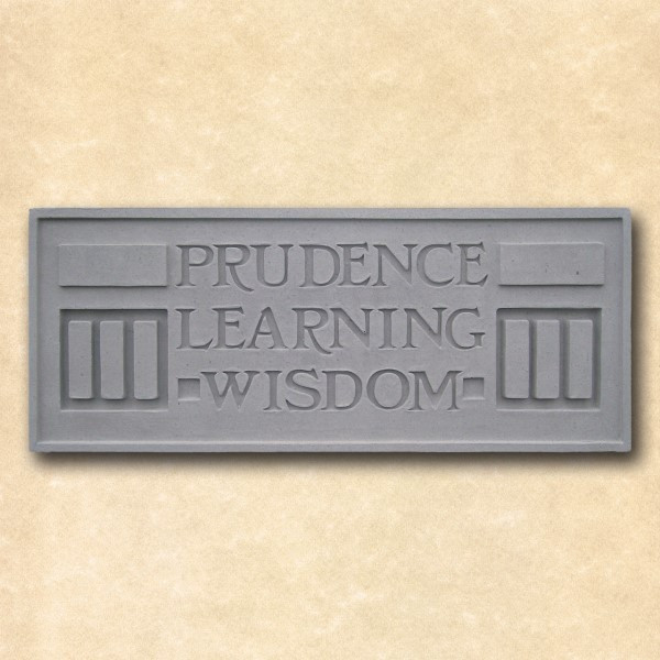 Stone Garden Plaque-Prudence Learning Wisdom Frank Lloyd Wright